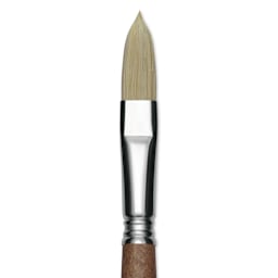 Escoda Futura Synthetic Bristle Brush - Series 5418, Long Filbert, Size 14, Long Handle, close-up
