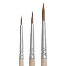 Escoda Miniature Brush Premium Set - Set of 3, Assorted Sizes, close-up