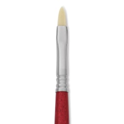 Escoda Marfil Synthetic Bristle Brushes - Series 4460 Filbert, Size 6, Long Handle, close-up