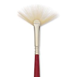 Escoda Marfil Synthetic Bristle Brushes - Series 4433 Fan, Size 2, Long Handle, close-up
