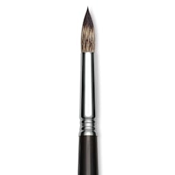 Escoda Vintage Synthetic Brush - Round Pointed, Long  Handle, Size 12