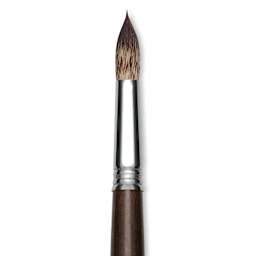 Escoda Vintage Synthetic Brush - Round Pointed, Long  Handle, Size 16
