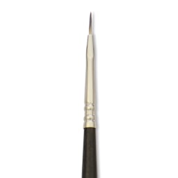 Escoda Vintage Synthetic Brush - Flat, Long Handle, Size 0, close-up