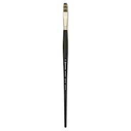 Escoda Vintage Synthetic Brush - Flat, Long  Handle, Size 14
