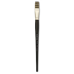 Escoda Vintage Synthetic Brush - Flat, Long  Handle, Size 20
