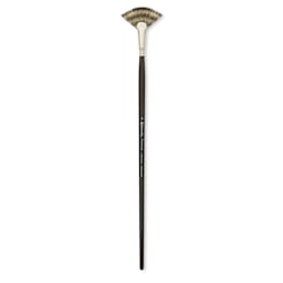 Escoda Vintage Synthetic Brush - Fan, Long  Handle, Size 6