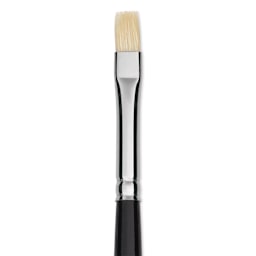 Trekell Hog Bristle Brush - Bright, Long Handle, Size 2, close up