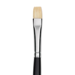Trekell Hog Bristle Brush - Bright, Long Handle, Size 4, close up