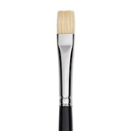 Trekell Hog Bristle Brush - Bright, Long Handle, Size 6, close up