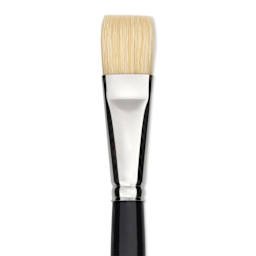 Trekell Hog Bristle Brush - Bright, Long Handle, Size 12, close up