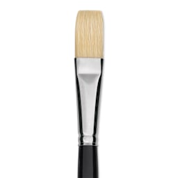 Trekell Hog Bristle Brush - Flat, Long Handle, Size 10, close up
