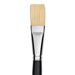 Trekell Hog Bristle Brush - Flat, Long Handle, Size 12, close up