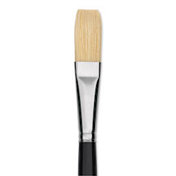 Trekell Hog Bristle Brush - Long Flat, Long Handle, Size 10, close up