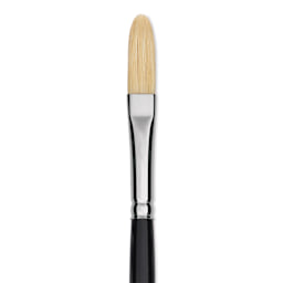 Trekell Hog Bristle Brush - Long Filbert, Long Handle, Size 4, close up