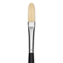 Trekell Hog Bristle Brush - Long Filbert, Long Handle, Size 6, close up