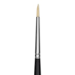 Trekell Hog Bristle Brush - Round, Long Handle, Size 0, close up