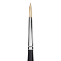 Trekell Hog Bristle Brush - Round, Long Handle, Size 2, close up