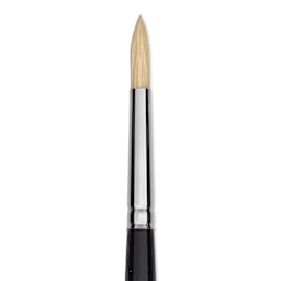 Trekell Hog Bristle Brush - Round, Long Handle, Size 4, close up