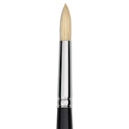 Trekell Hog Bristle Brush - Round, Long Handle, Size 6, close up