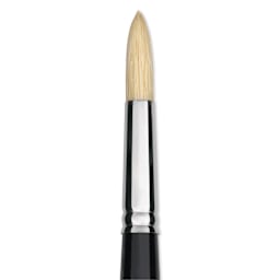 Trekell Hog Bristle Brush - Round, Long Handle, Size 10, close up