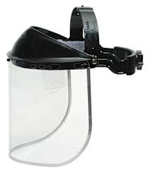 Plastic Face Shield - Headgear and Visor shown together
