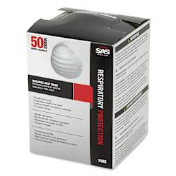 SAS Nuisance Dust Mask - Pkg of 50 - front of packaging, angled view
