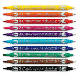 Manuscript Callicreative Duotip Marker Sets - 10 Duotip Markes shown uncapped horizontally