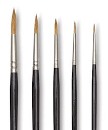 Blick Pointed Scholastic Round Brushes - Closeup of Set of 5
