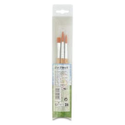 Da Vinci Junior Synthetic Brushes - Short Handle, Assorted, Set of 3, back of the packaging