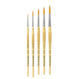 Da Vinci Junior Synthetic Brushes - Classpack of 93, 5 Round brushes laid out