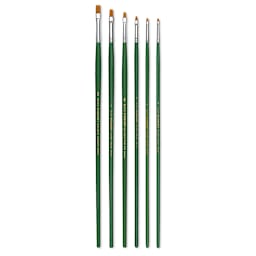 Blick Economy Ox/Pony Hair Brush - Bright, Long Handle, Set of 6