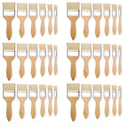 Blick Scholastic White Bristle Brush Class Pack - Gesso, Classpack of 36 Brushes