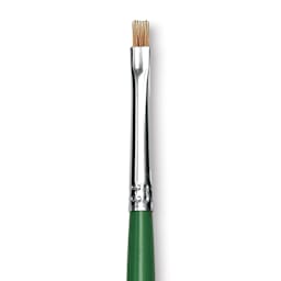 Blick Economy Golden Nylon Brush - Bright, Long Handle, Size 2 close up