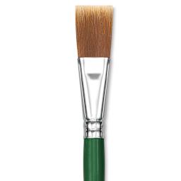 Blick Economy Golden Nylon Brush - Flat, Long Handle, 1" close up
