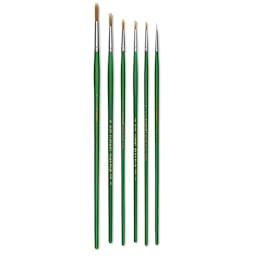 Blick Economy Golden Nylon Brush Set - Round, Long Handle, Set of 6
