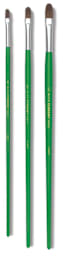 Blick Economy Sable Brushes - 3 Filbert brushes upright