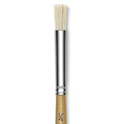 Blick Economy White Bristle Brush - Stencil, 1/4" close up