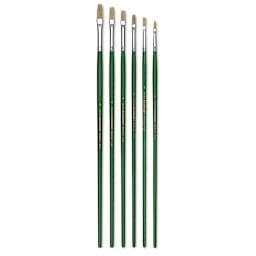 Blick Economy White Bristle Brush Set - Flat, Set of 6