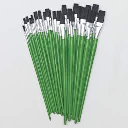 Blick Economy Black Bristle Brushes - Easel Brushes, Classpack of 24