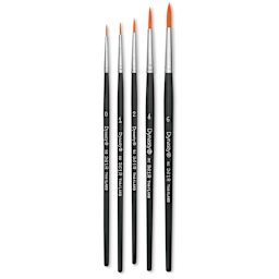 Dynasty Finest Golden Synthetic Brushes - Set 1, Round, Short Handle, Set of 5