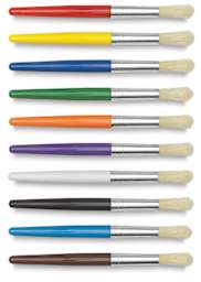 Chubby Brushes - Package of 10 with metal ferrules shown horizontally