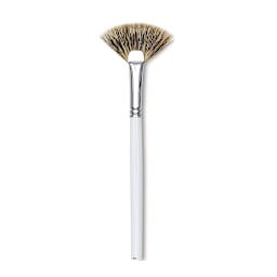 Bob Ross Synthetic Mongoose Brush - Floral Fan brush shown upright