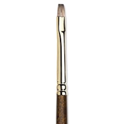 Winsor & Newton Monarch Mongoose Brush - Bright, Long Handle, Size 0, close up