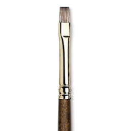 Winsor & Newton Monarch Mongoose Brush - Bright, Long Handle, Size 4, close up