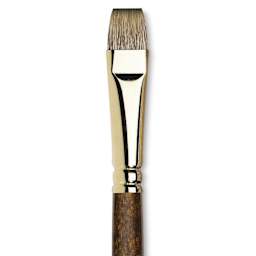 Winsor & Newton Monarch Mongoose Brush - Bright, Long Handle, Size 14, close up