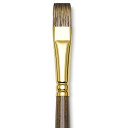 Winsor & Newton Monarch Mongoose Brush - Flat, Long Handle, Size 12, close up
