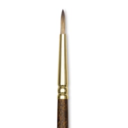 Winsor & Newton Monarch Mongoose Brush - Round, Long Handle, Size 2, close up