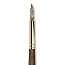 Winsor & Newton Monarch Mongoose Brush - Round, Long Handle, Size 14, close up