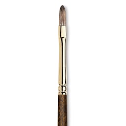 Winsor & Newton Monarch Mongoose Brush - Filbert, Long Handle, Size 0, close up