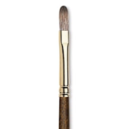 Winsor & Newton Monarch Mongoose Brush - Filbert, Long Handle, Size 2, close up